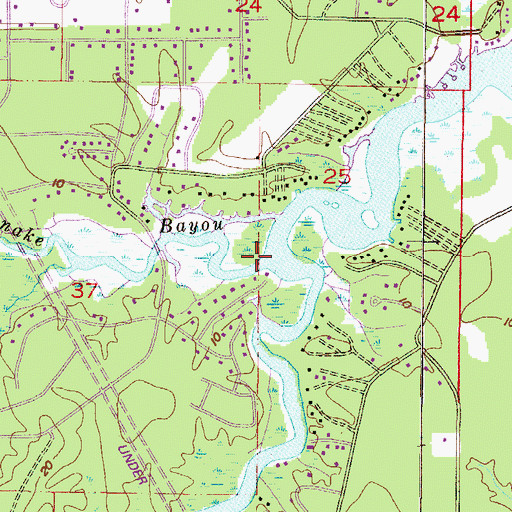 Topographic Map of Rattlesnake Bayou, AL