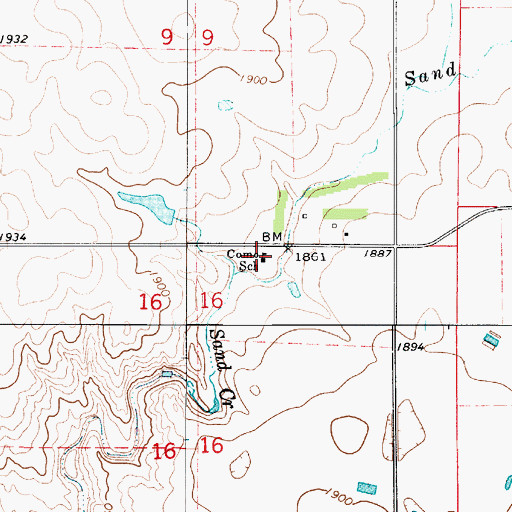 Topographic Map of Como School, SD