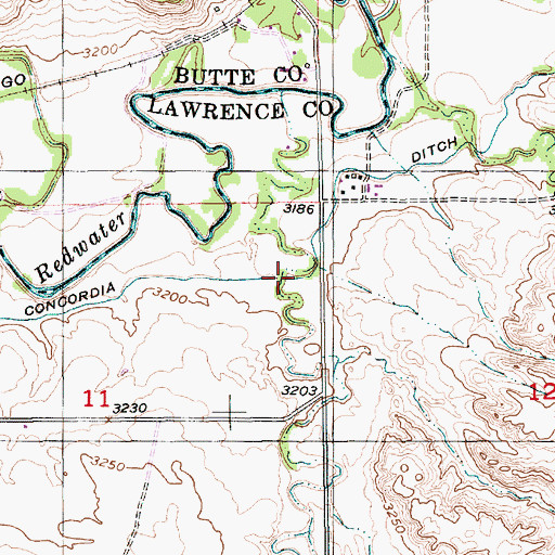 Topographic Map of Concordia Ditch, SD