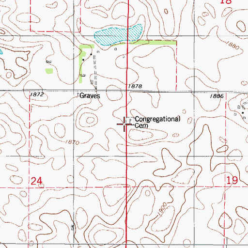 Topographic Map of Congregational Cemetery, SD