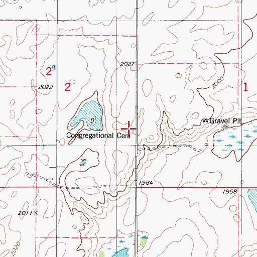 Topographic Map of Congregational Cemetery, SD