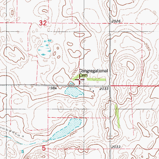 Topographic Map of Congregational Cemetery, SD