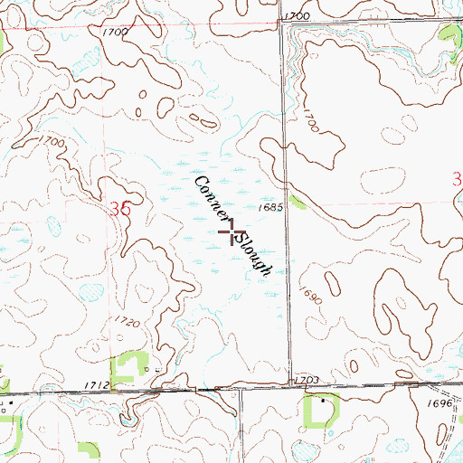 Topographic Map of Conner Slough, SD