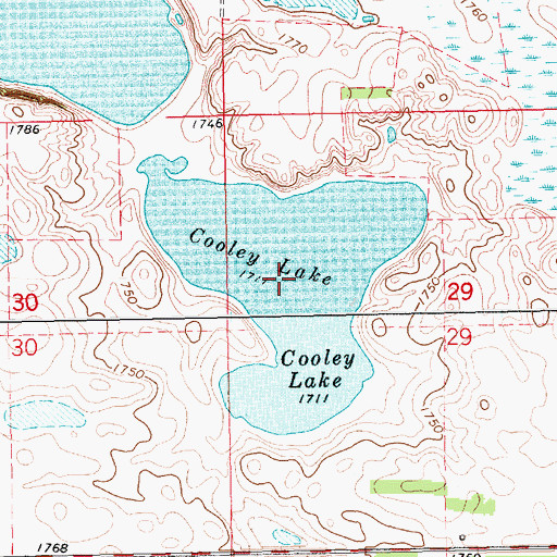 Topographic Map of Cooley Lake, SD
