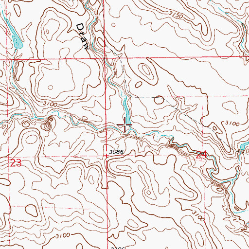 Topographic Map of Cooper Draw, SD