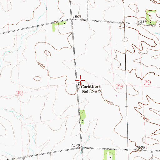 Topographic Map of Corothers School Number 36, SD