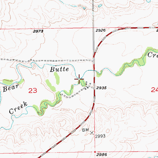 Topographic Map of Cottle Creek, SD