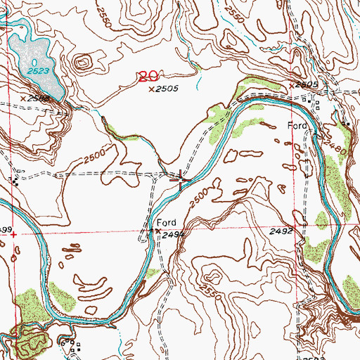 Topographic Map of Cottonwood Creek, SD