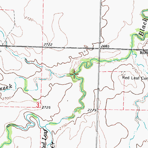 Topographic Map of Cottonwood Creek, SD