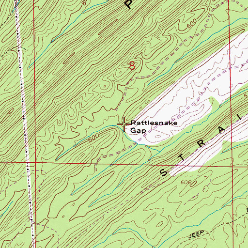 Topographic Map of Rattlesnake Gap, AL