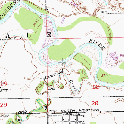 Topographic Map of Cottonwood Creek, SD