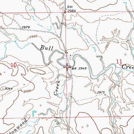 Topographic Map of Cottonwood Creek, SD