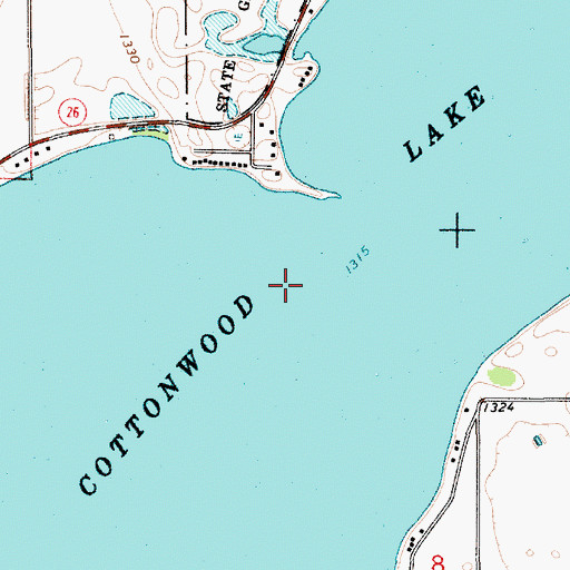Topographic Map of Cottonwood Lake, SD
