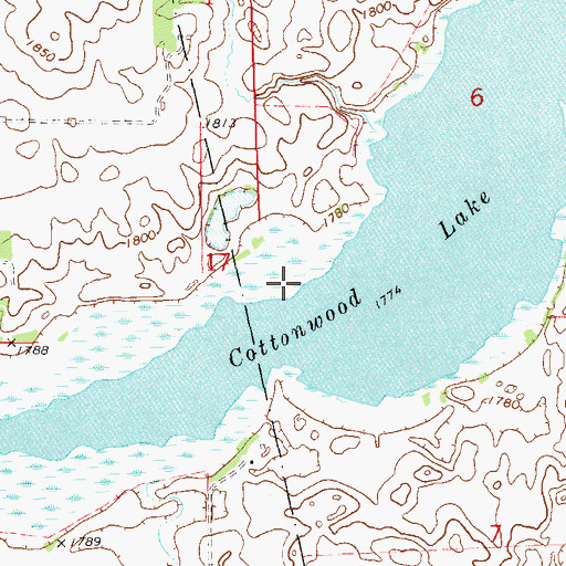 Topographic Map of Cottonwood Lake, SD