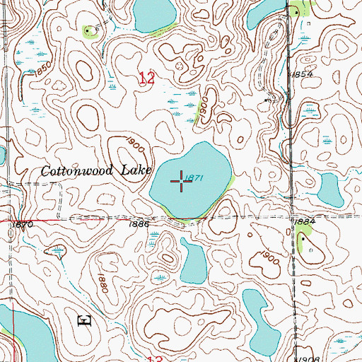 Topographic Map of Cottonwood Lake, SD