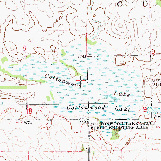 Topographic Map of Cottonwood Lake, SD