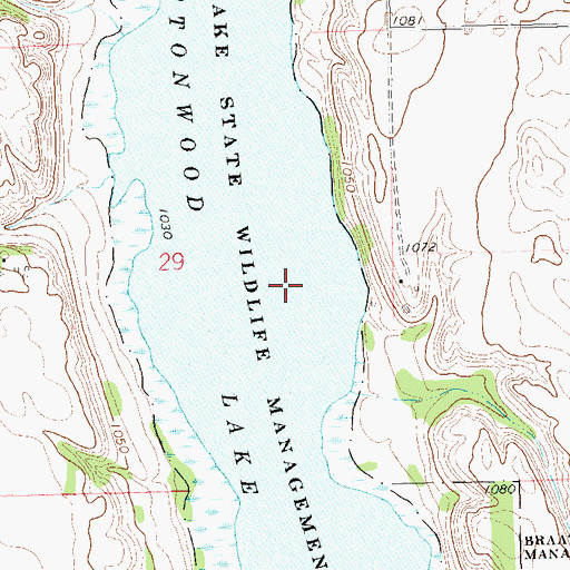 Topographic Map of Cottonwood Lake State Wildlife Management Area, SD