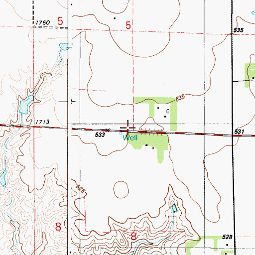 Topographic Map of Cottonwood School, SD