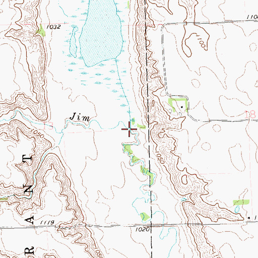 Topographic Map of Cottonwood Slough, SD
