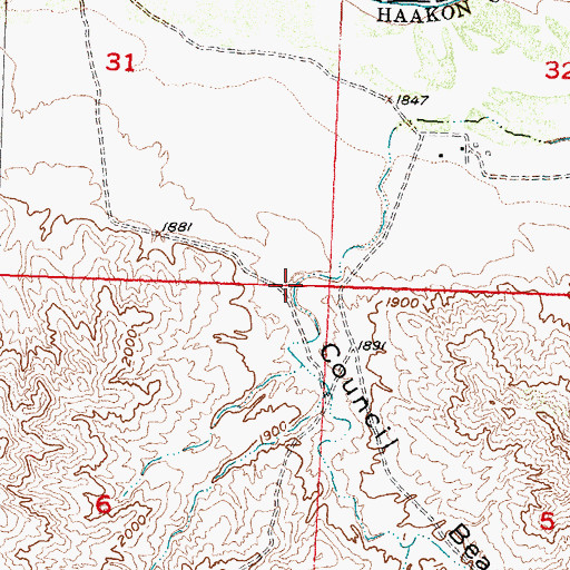 Topographic Map of Council Bear Draw, SD