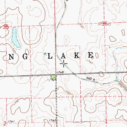 Topographic Map of County Ditch Number 4, SD