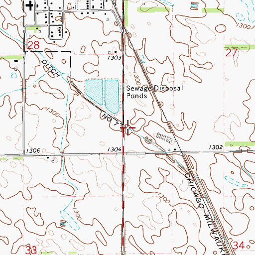 Topographic Map of County Ditch Number 7, SD