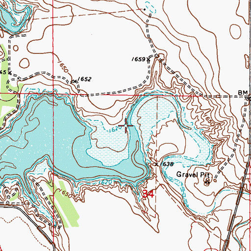 Topographic Map of Cow Creek, SD