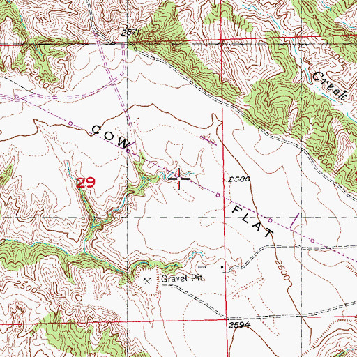 Topographic Map of Cow Flat, SD