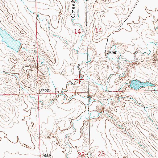 Topographic Map of Coyote Creek, SD