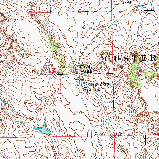 Topographic Map of Craig Pass Spring, SD
