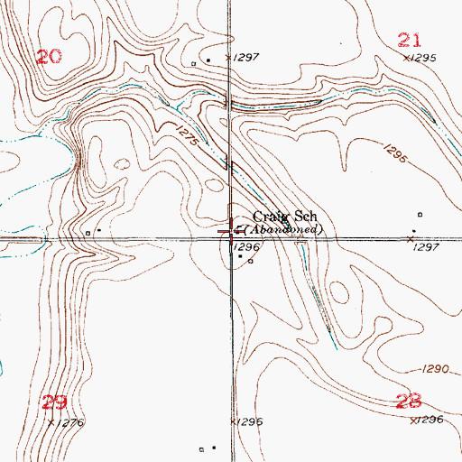 Topographic Map of Craig School, SD