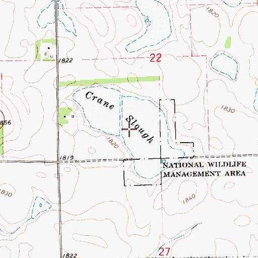 Topographic Map of Crane Slough, SD