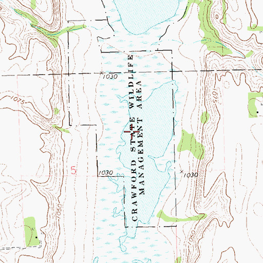 Topographic Map of Crawford State Wildlife Management Area, SD