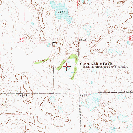 Topographic Map of Crocker State Public Shooting Area, SD