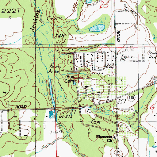 Topographic Map of Ray Cemetery, AL