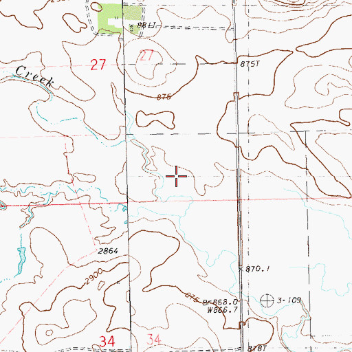 Topographic Map of Crooked Creek, SD