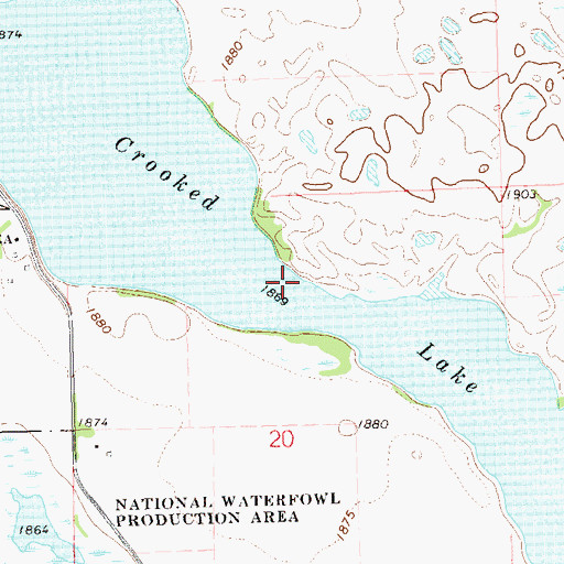 Topographic Map of Crooked Lake, SD