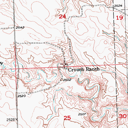 Topographic Map of Crouch Ranch, SD