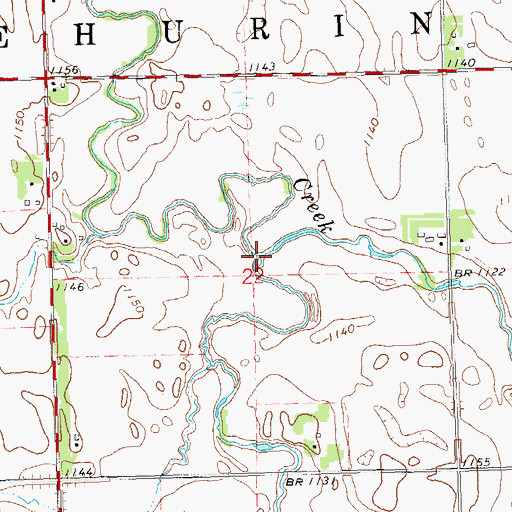 Topographic Map of Crow Creek, MN