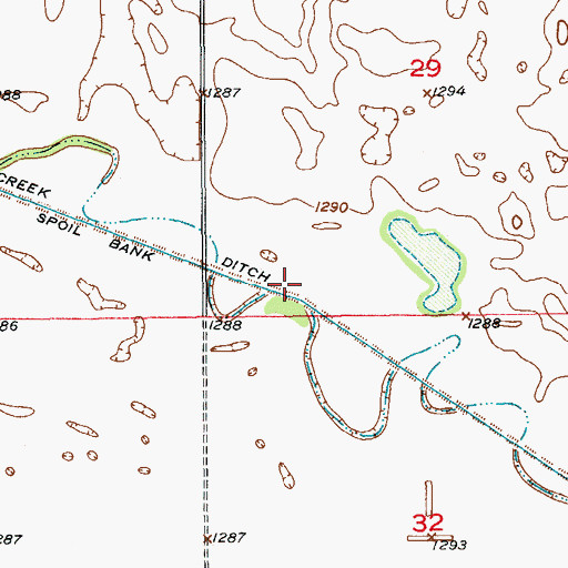 Topographic Map of Crow Creek Ditch, SD