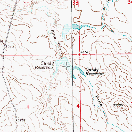 Topographic Map of Cundy Reservoir, SD