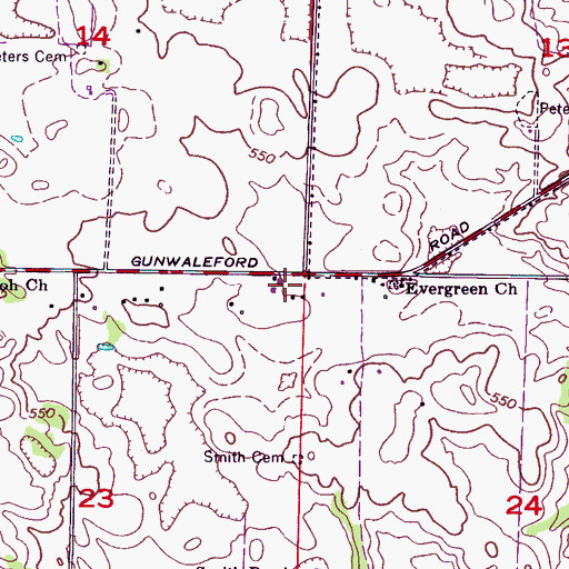 Topographic Map of Ray School, AL