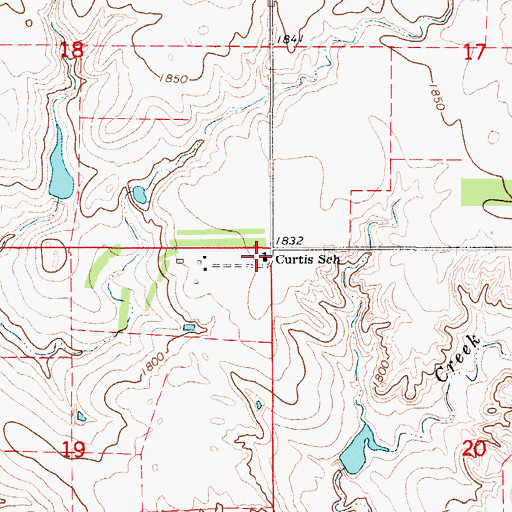 Topographic Map of Curtis School, SD