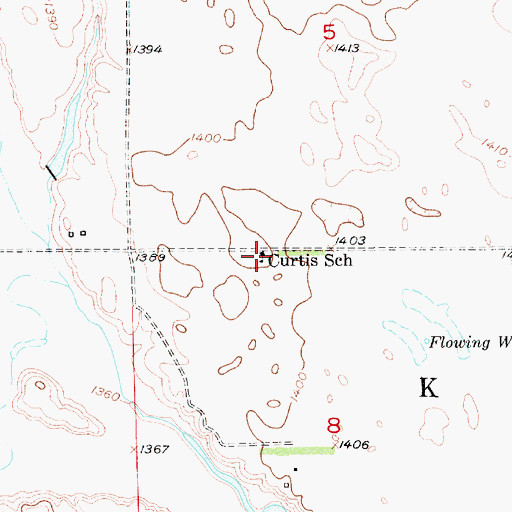 Topographic Map of Curtis School, SD