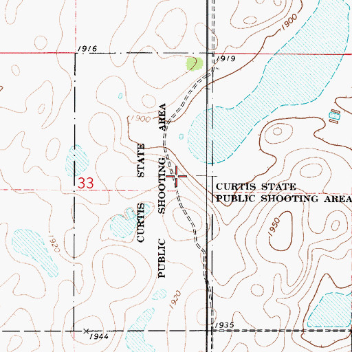 Topographic Map of Curtis State Public Shooting Area, SD