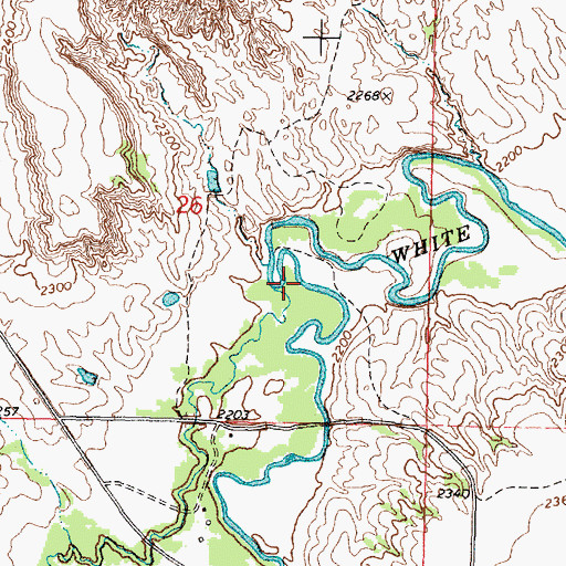 Topographic Map of Cut Meat Creek, SD