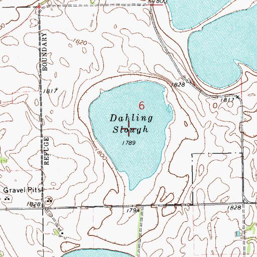Topographic Map of Dahling Slough, SD