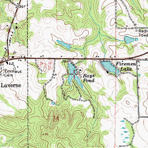 Topographic Map of Rays Pond, AL
