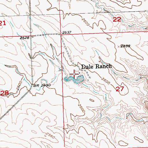 Topographic Map of Dale Ranch, SD