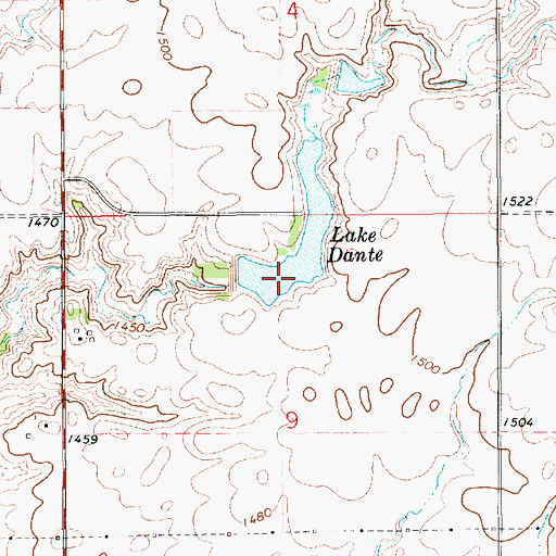 Topographic Map of Lake Dante, SD